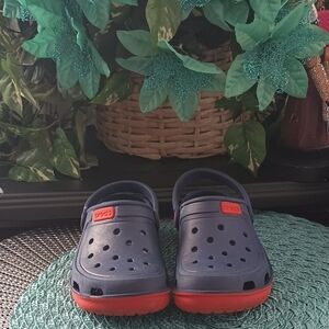 CROCS Blue and Red Water Shoes with Perforated Design